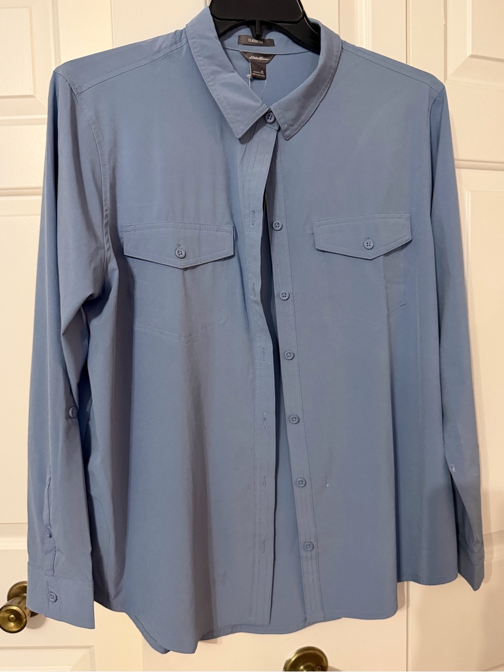 Eddie Bauer women's Light Blue Button-Down Shirt